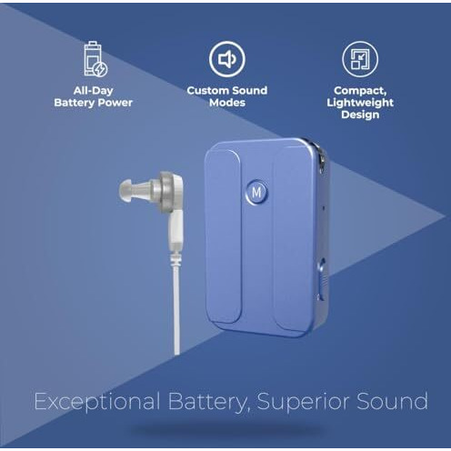 Fastwell F85 Fastwell Digital Rechargeable Pocket Hearing Aid For Severe & Profound Hearing Loss, Pocket Ear Machine In The Ear Wired Hearing Aid Pocket (For Both Ear)