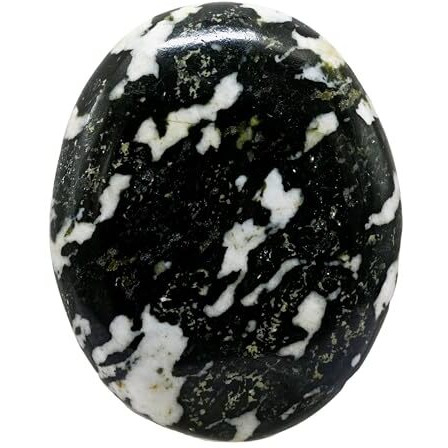 Certified Black And White Tourmaline Crystal Palm Pebbles Stones For Anxiety Stress Relief Massage - Aaa Grade Original Healing Gemstone Agate Palm Stone For Yoga Meditation Spiritual Reiki Feng Shui