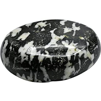 Certified Black And White Tourmaline Crystal Palm Pebbles Stones For Anxiety Stress Relief Massage - Aaa Grade Original Healing Gemstone Agate Palm Stone For Yoga Meditation Spiritual Reiki Feng Shui