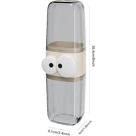Cute Cartoon Transparent Toothbrush Holder With Storage Container, Dust-Proof Cover, Travel-Friendly, Toothbrush Travel Case 2 Cups Inside For Camping, Picnic, Trip, Travelling