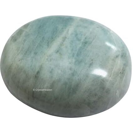 Crystal Heaven Certified Aquamarine Crystal Palm Pebbles Stones For Anxiety Stress Relief Massage - Aaa Grade Original Healing Gemstone Agate Palm Stone For Yoga Meditation Spiritual Reiki Feng Shui