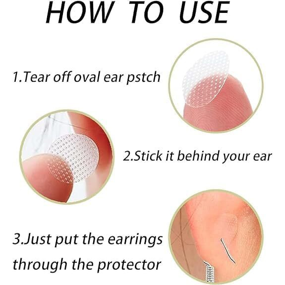 Xsky Ear Lobe Support Patches Transparent, Comfortable & Hypoallergenic Ear Lobe Support Stickers For Heavy Earrings (Pack Of 30)