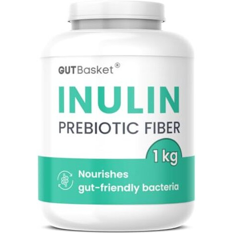 Gutbasket Pure Inulin Prebiotic Fiber Powder (1 Kg) - Prebiotic Fiber For Gut Health & Digestive Wellness - Vegan, Non-Gmo, Gluten-Free - Perfect For Smoothies, Coffee, And Baking