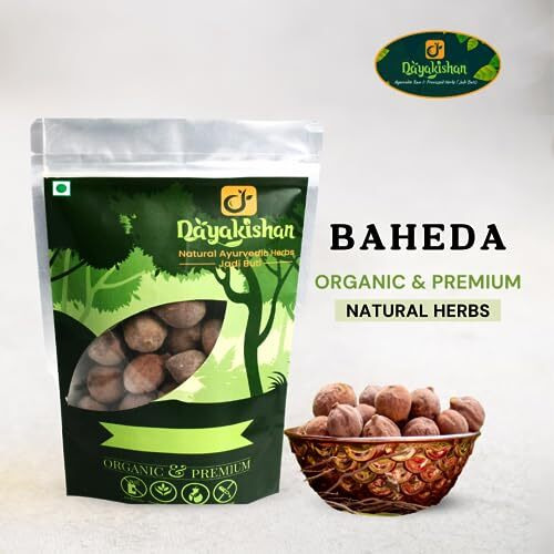 Dayakishan Baheda Whole, Bibhitaki Sabut,Bahera Whole, Bheda Fruits,Terminalia Belerica,Beleric Myrobalan,Tanikaya, Recommended Use Is For Hair Growth,Digestive Health (100Gm)