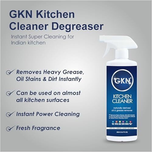 Gkn Kitchen Cleaner Spray Oil & Grease Stain Remover Stove & Chimney Cleaner Spray Non-Flammable Nontoxic Magic Degreaser Spray For Kitchen Multipurpose Stain Remover Spray (500Ml) (Pack Of 1)