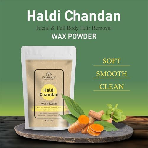 Haldi & Chandan Full Body Wax Powder For Hair Removal For Women & Men | Painless & Quick Solution Herbal Wax Powder For All Skin Types Hands, Face, Legs, Underarms, Bikini, Intimate Area-100Gm