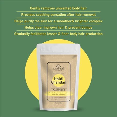 Haldi & Chandan Full Body Wax Powder For Hair Removal For Women & Men | Painless & Quick Solution Herbal Wax Powder For All Skin Types Hands, Face, Legs, Underarms, Bikini, Intimate Area-100Gm