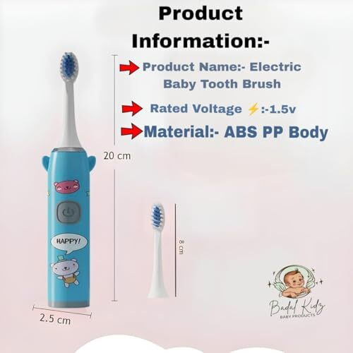 Children's Electric Toothbrush With Cartoon Characters, Soft Bristles Battery Operated Kids Cartoonic Vibrating/Oscillating Toothbrush For Cleaning The Teeth