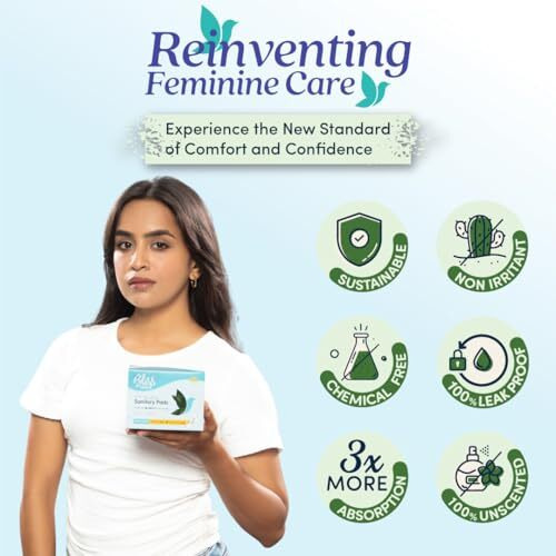 Blissnatural Organic Sanitary Pads For Women (Pack Of 18) Xxl Size Sanitary Napkins For Heavy Flow | 100% Rash Free And Leak Proof Protection Combo Pack Of 3