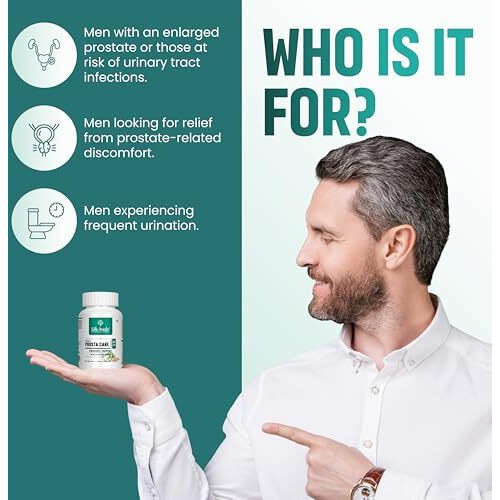 Life Aveda 100% Natural Ayurvedic Premium Prosta Care Capsule For Men's Health, Helps With Inflammation, Burning And Irritation - 60 Capsule (Pack Of 1)