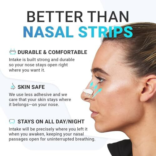 Heattack Breathing Nasal Strip Starter Kit 15 Count - Boost Oxygen Intake, Reduce Snoring, Improve Sleep Quality - Sweat Resistant, Skin Safe Nasal Strips - Extra Strength Snoring Solution