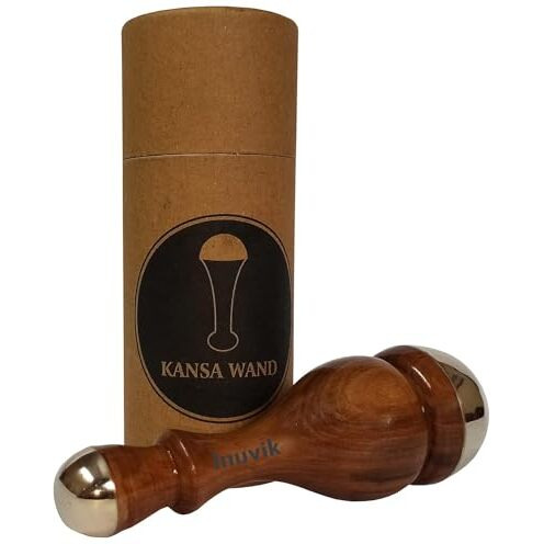 Inuvik Ayurvedic Dual Kansa Wand (For Face & Body) With Teak Wood Handle For Acupoint Massager For Detoxification & Deep Relaxation Massage Tool (Both Side Kansa With 4.5 Cm Bronze)
