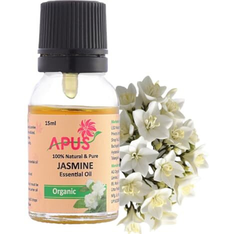 Apus Jasmine Essential Oil 15Ml | 100% Natural & Pure | Therapeutic Grade For Skin Care, Hair Growth, Aromatherapy, Relaxation, Stress Relief, Diffuser Fragrance | Undiluted, Organic, All Seasons