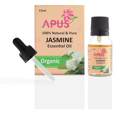 Apus Jasmine Essential Oil 15Ml | 100% Natural & Pure | Therapeutic Grade For Skin Care, Hair Growth, Aromatherapy, Relaxation, Stress Relief, Diffuser Fragrance | Undiluted, Organic, All Seasons