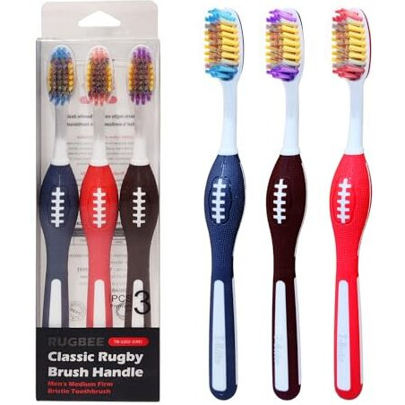 Funblast Tooth Brush Set - Pack Of 3 Pcs Toothbrush For Men & Women, Medium Bristles For Sensitive Teeth With Non-Slip Handle Design, Manual Tooth Brush For Adults (Multicolour)