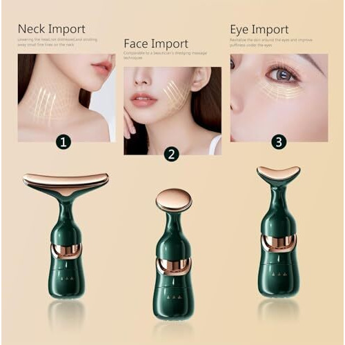 Onlyu Face Slimming And Uplift Wand, 3-In-1 Beauty Massager For Face And Neck, Facial Massager For Skin Care, Thermal And Vibration Technologies For Skin Care Improve Glowing Skin, Smooth And Tightening Skin