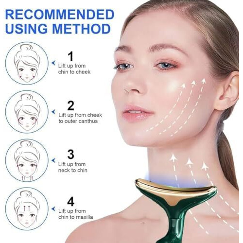 Onlyu Face Slimming And Uplift Wand, 3-In-1 Beauty Massager For Face And Neck, Facial Massager For Skin Care, Thermal And Vibration Technologies For Skin Care Improve Glowing Skin, Smooth And Tightening Skin
