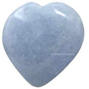 Crystal Heaven Certified Blue Calcite Crystal Heart Palm Pebbles Stones For Anxiety Stress Relief Massage - Aaa Grade Original Healing Gemstone Agate Heart Palm Stone For Yoga Meditation Spiritual