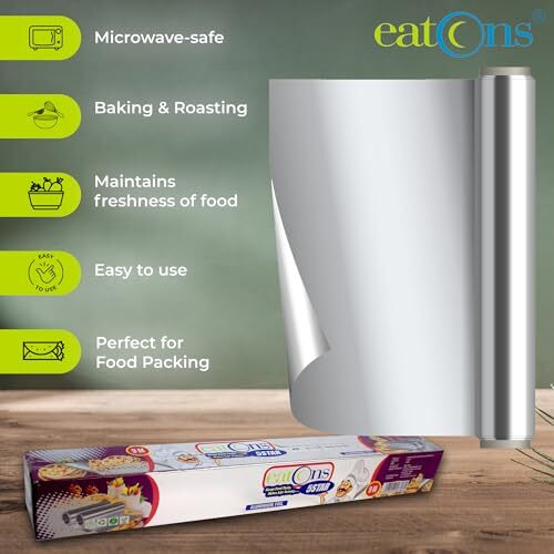 Aluminium Foil - 9M 5 Star | Heavy-Duty Food Wrapping Roll For Kitchen | Durable, Tear-Resistant & Food-Grade Foil For Cooking, Baking, And Food Storage [ Pack Of 5]
