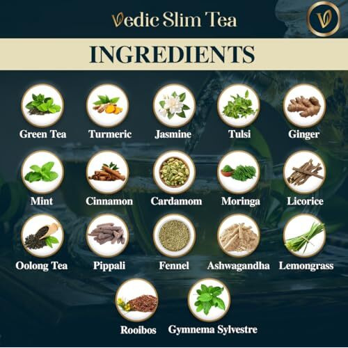 Baton Vedic Slim Tea | Herbal Detox Tea With Oolong, Ayurvedic Herbs & Spices | Reduces Bloating, Supports Digestion & Wellness | Loose Leaf | 1-Months Pack | 100G