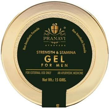 Pranavi Ayurveda Premium Strength & Stamina Gel For Men | Completely Natural | Safe To Use | No Side Effects | Pack Of 1 [ 15 Grams ]