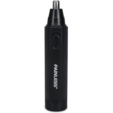 Painless 2025 2-In-1 Electric Nose & Ear Hair Trimmer  Stainless Steel Blades, Painless Grooming For Men & Women (Black) (Black, Medium)