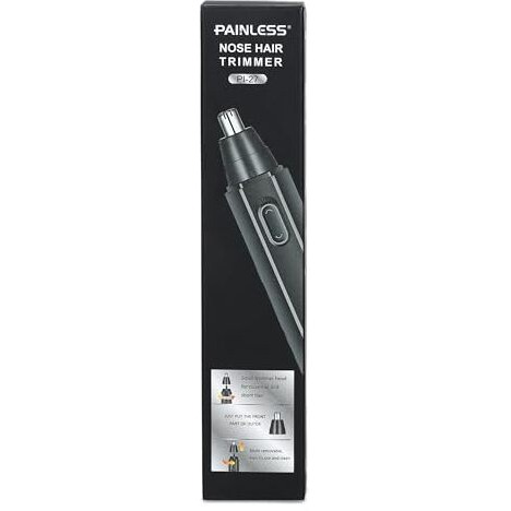 Painless 2025 2-In-1 Electric Nose & Ear Hair Trimmer  Stainless Steel Blades, Painless Grooming For Men & Women (Black) (Black, Medium)