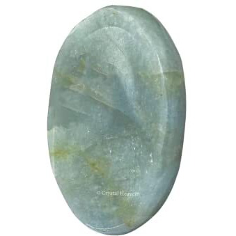 Certified Aquamarine Crystal Thumb Worry Pebbles Stones For Anxiety Stress Relief Massage - Aaa Grade Original Healing Gemstone Agate Rubbing Stone For Yoga Meditation Spiritual Reiki Feng Shui