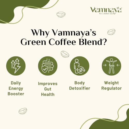 Vamnaya Green Coffee, Prebiotics (Sunfiber), Apple Cider Vinegar | Powerful For Weight Management, Gut Health & Bloating | Tulsi | Pack Of 1 (15 Servings)