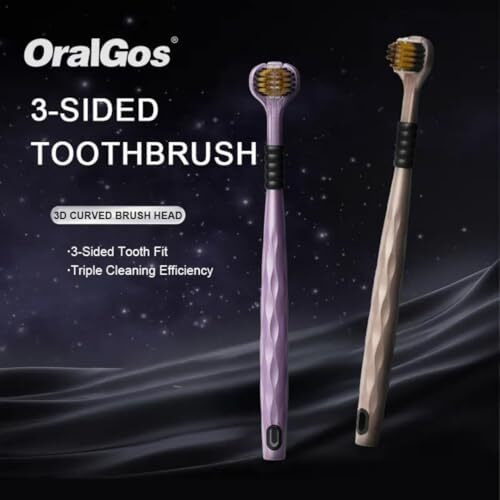 3-Sided Toothbrush | Ultra Soft Bristles For Deep Cleaning | Triple Action Manual Toothbrush | Triple Head Design For 360 Cleaning | Eco-Friendly & Gentle On Gums (4)