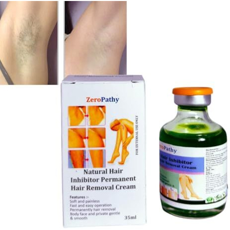 Painless Permanent Hair Remove Gel Painless Growth Remove And Gently Dark Spot Remover 90 Days Permanently Facial Gel For Women And Men With Natural Herbs Growth Stop For Body, Private Parts, And Underarm Clear .35Ml