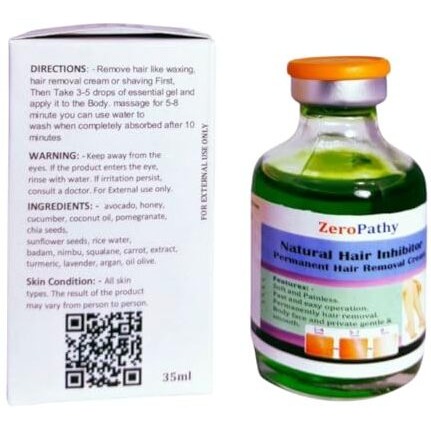 Painless Permanent Hair Remove Gel Painless Growth Remove And Gently Dark Spot Remover 90 Days Permanently Facial Gel For Women And Men With Natural Herbs Growth Stop For Body, Private Parts, And Underarm Clear .35Ml