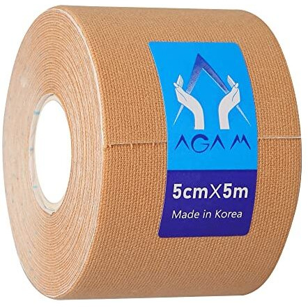A-Tape Made In Korea Kinesiology Tape For Physiotherapy Kinesio Tape For Sports Injury Pain Relief Athletic Therapeutic Muscle Tape (5 Cm * 5.0 M) (Beige)
