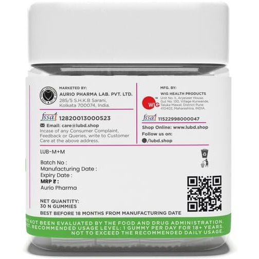 Lub Love Your Body Multivitamin & Multimineral Gummies Enriched With Vitamin A & C, Biotin, Folic Acid And Selenium | Daily Supplement For Men And Women | No Added Sugar | Improves Energy, Stamina And Immunity (30 Gummies)