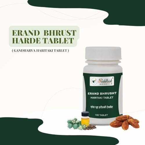 Riddhish Herbals Erand Bhrust Gandharv Haritaki Tablets, 100 Tab (Pack Of 2)  Ayurvedic Harde Tablet For Gut Health - Herbal Haritaki Supplements