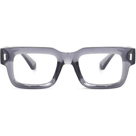 Peter Jones Transparent Grey Square Unisex Blue Light Blocking Computer/Gaming Glasses (3688Fgt)