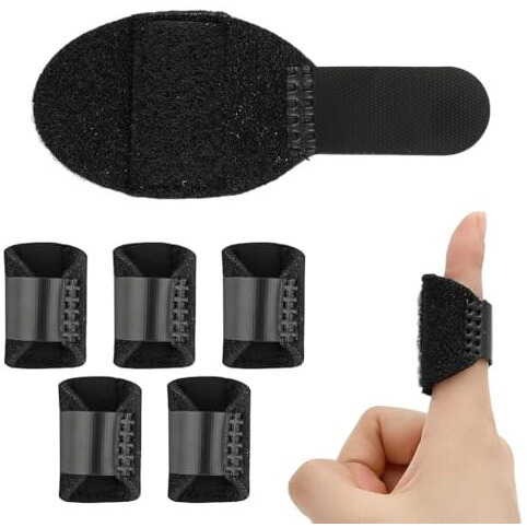 Hannea 5Pcs Trigger Finger Splints, Thumb Finger Brace For Trigger Finger Knuckle Immobilization Pain Relief Finger Support Fits Index Middle Ring Pinky Fingers