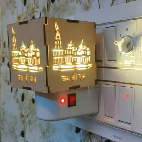 Shree Ram Janambhumi Ayodhya Model Kapoor Dani Electric Camphor Diffuser Karpooram Machine |Multipurpose Incense Aroma Dhoop Dani Kapoor Dani | Electrical Night Light Lamp For Puja, Office, Home Ar-35