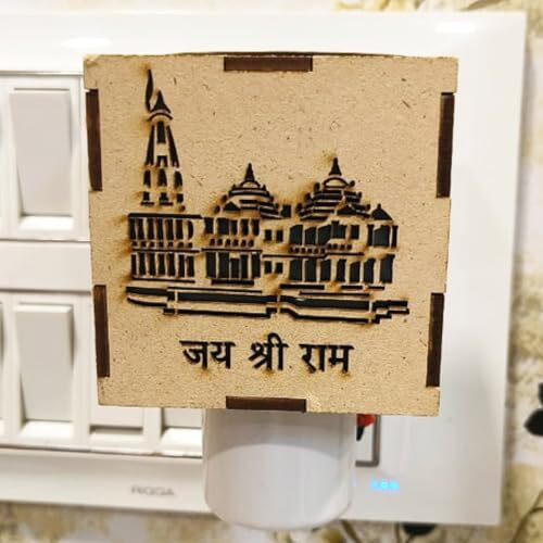 Shree Ram Janambhumi Ayodhya Model Kapoor Dani Electric Camphor Diffuser Karpooram Machine |Multipurpose Incense Aroma Dhoop Dani Kapoor Dani | Electrical Night Light Lamp For Puja, Office, Home Ar-35