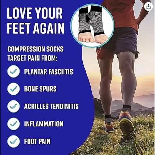 Compression Socks Open Toe | Bamboo Cotton Compression Socks Women | Ecosync | Nano Socks For Men Neuropathy | White | Ankle Support | Plantar Fasciitis | Foot & Ankle Swelling | Heel Pain | Injury Recovery