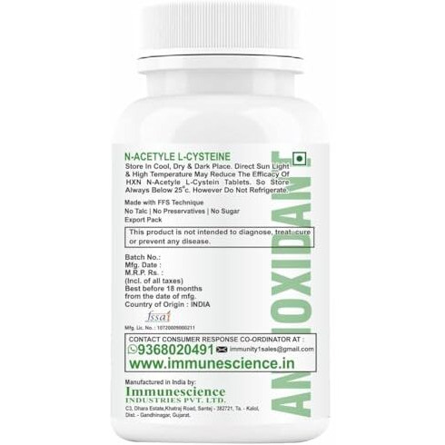 Nac Supplement, N-Acetyl-Cysteine, Glutathione For Lungs-Detox, With Vitamin C Tablet, Support Immunity, Respiratory Health Supplements-60 Tablets (Pack1)