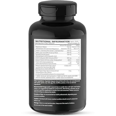 Greendorse Fibrorelief Plus For Fibromyalgia Relief, Fatigue, Inflammation, Muscle Cramps Etc| 10 In 1 Formula With Magnesium Malate, Curcumin, Boswellia, Alpha Lipoic Acid, Acetyl-L-Carnitine, Coq10, Vitamins - 90 Veg Capsules