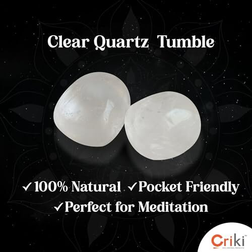 Natural Certified Clear Quartz Tumble  Pre-Charged Clear Quartz Crystal Tumble For Positive Energy, Optimism, Reiki And Crown Chakra Healing, Vastu, Focused Mind And Clear Thinking - 2 Piece