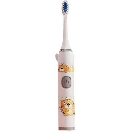 Children's Electric Toothbrush With Cartoon Characters, Soft Bristles Battery Operated Kids Cartoonic Vibrating/Oscillating Toothbrush For Cleaning The Teeth (White, Standard)