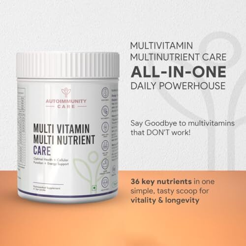 Autoimmunity Care Multi-Vitamin Multi Nutrient Care - Daily Multivitamin With A, D, E, K, B-Complex, C, Micronutrients For Optimal Cellular Function, Energy Support, Powder, 1 Count, 30 Servings