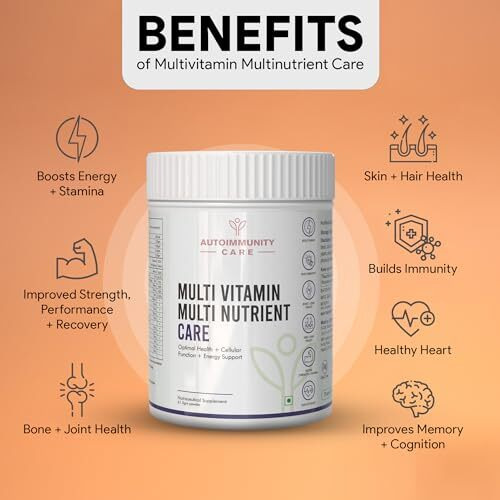 Autoimmunity Care Multi-Vitamin Multi Nutrient Care - Daily Multivitamin With A, D, E, K, B-Complex, C, Micronutrients For Optimal Cellular Function, Energy Support, Powder, 1 Count, 30 Servings