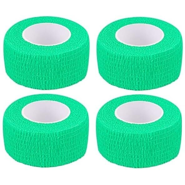 Musclefix Breathable Self Adhesive Wrap, Athletic, Non Woven Cohesive Bandage  For Sports, First Aid Medical, Wrist, Swelling (2.5 Cm, 4.5 Mtr) Pack Of 4 (Green)