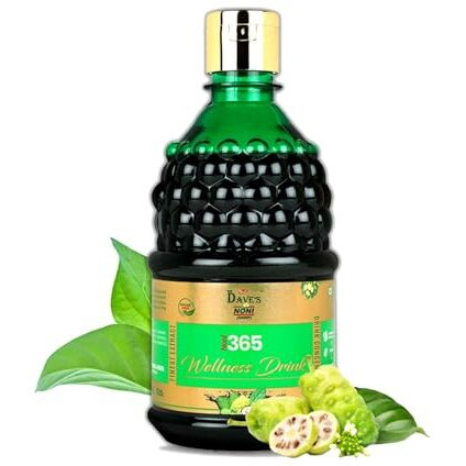 The Dave's Noni Juice 1 Liter  10Ml Daily Dose  Dave's Noni 365 Wellness Drink  Boost Immunity, Antioxidant  Supports Joint Health  Natural Health Supplement-500Ml (Pack Of 2)
