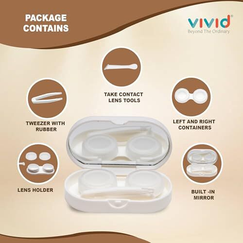 Vivid Portable Mini Contact Lens Case Travel Kit With Mirror, Tweezers & Remover Tool  Cute Design Eye Box Holder For Storage, Daily & Outdoor Use Lc-3058-Green