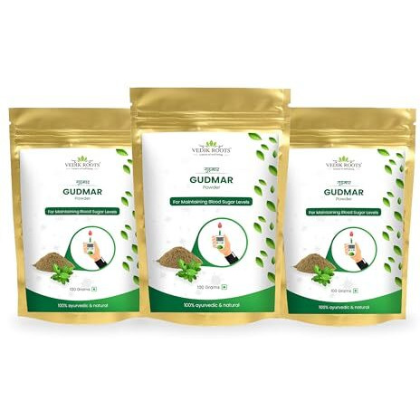 Vedikroots Gudmar Powder - An Ayurvedic Solution For Effectively Managing Blood Sugar Levels, Bad Cholesterol And Sugar Cravings(100 Gm) (Pack Of 3)
